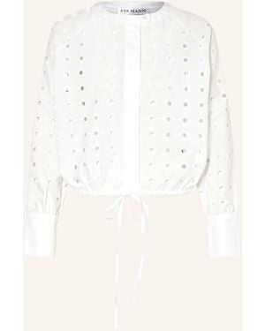 EVA MANN Bluse CLAIRE HOLES aus Lochspitze - Natur