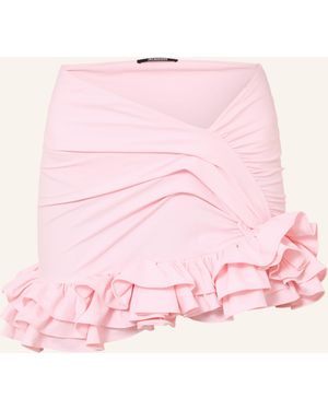 Jacquemus Rock LA MINI JUPE PLAYA mit Rüschen - Pink