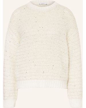 Peserico Pullover mit Alpaka und Pailletten - Natur