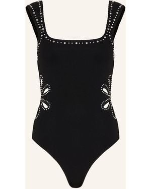 Sandro Strickbody mit Cut-outs und Nieten - Schwarz