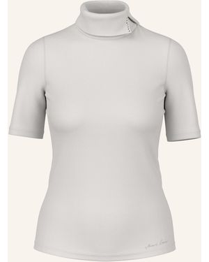 Marc Cain Rollkragenshirt mit Schmuckperlen - Weiß