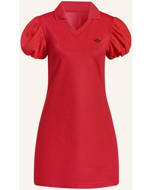 adidas Originals KLEID MIT BALLONÄRMELN - Rot