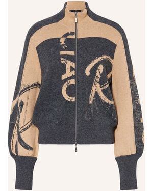 Monari Strickjacke mit Schmucksteinen - Blau