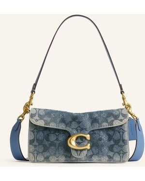 COACH Schultertasche TABBY 26 mit Schmucksteinen - Blau