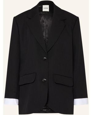 Sandro Blazer im Materialmix mit Leinen - Schwarz