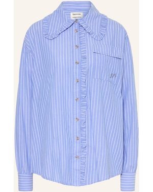 Damson Madder Bluse KENDALL mit Rüschen - Blau