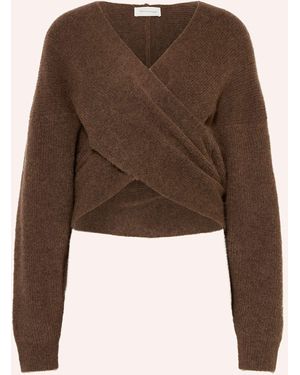 MSCH Copenhagen Pullover MSCHZINELLE HOPE in Wickeloptik - Braun