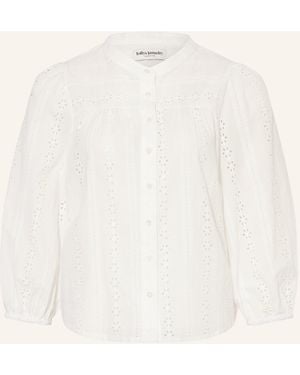 Lolly's Laundry Bluse JUNELL aus Lochspitze und 3/4-Arm - Natur