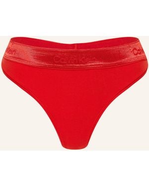 Calvin Klein String ICON COTTON MODAL METALLIC - Rot