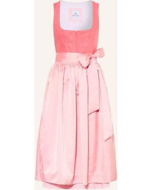 hammerschmid Leinen-Dirndl im Materialmix - Pink