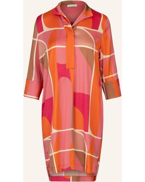 MINT & MIA Kurzes bedrucktes Viskose satin Kleid - Rot