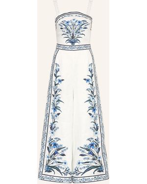 FARM Rio Jumpsuit FLOWERS ARCH aus Leinen - Blau