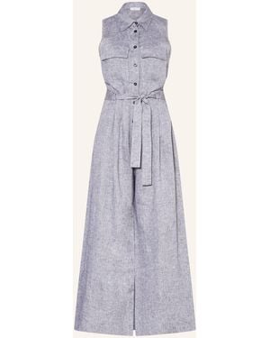 Peserico Leinen-Jumpsuit mit Schmuckperlen - Lila