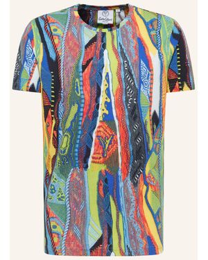 carlo colucci T-Shirt mit Knitprint EGON - Blau