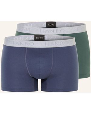 Hanro 2er-Pack Boxershorts COTTON ESSENTIALS - Blau