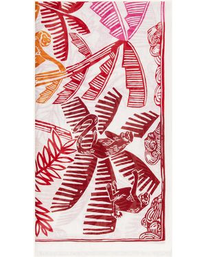 Inoui Edition Tuch JUNGLE mit Leinen - Rot