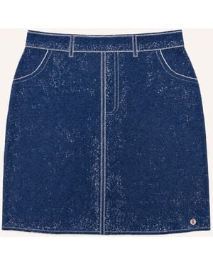 Frieda & Freddies Strickrock in Denim-Optik - Blau