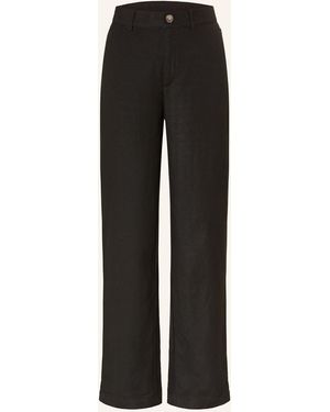 Fynch-Hatton Hose mit Leinen - Schwarz