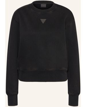 Guess Sweatshirt mit Schmucksteinen - Schwarz