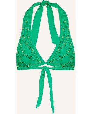PQ Swim Neckholder-Bikini-Top SEAWEED mit Schmuckperlen - Grün