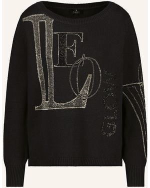 Monari Pullover mit Schmucksteinen - Schwarz