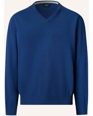 Hackett Pullover MERINO CASH MIX V - Blau