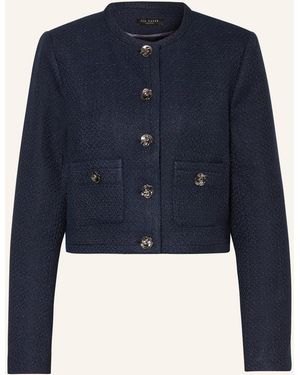 Ted Baker Kastenjacke FLOXAT aus Bouclé mit Glitzergarn - Blau