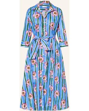 Rossana Diva Hemdblusenkleid mit 3/4-Arm - Blau