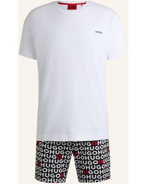 HUGO Pyjama-Set TORTUGA SHORT SET - Weiß