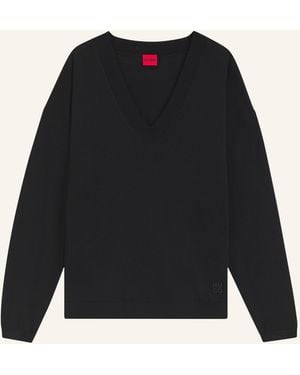 HUGO Sweater SESSARINA Relaxed Fit - Schwarz