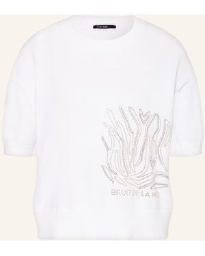 MARC AUREL Strickshirt mit Schmucksteinen - Natur