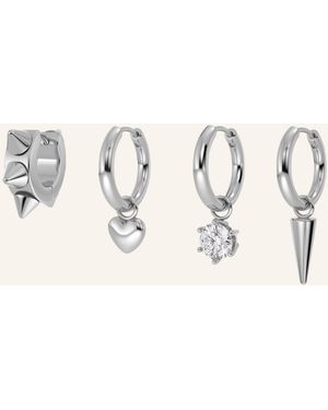 Edblad 4er-Set Creolen PEAK ONE HEART - Natur