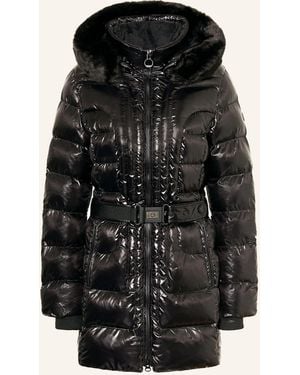 Wellensteyn Steppjacke BELTIQUE mit abnehmbarer Kapuze und Kunstpelz - Schwarz