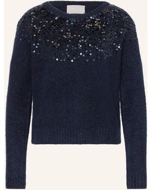 Hemisphere Pullover mit Cashmere und Pailletten - Blau