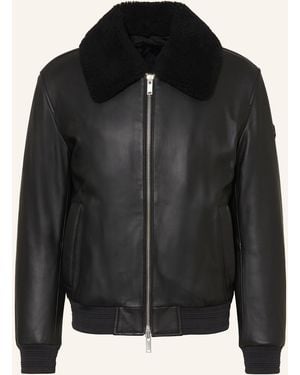 Moose Knuckles Lederblouson TOBA - Schwarz
