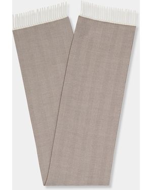 Brooks Brothers Chevron Wool Scarf - White
