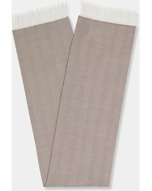 Brooks Brothers Chevron Wool Scarf - Bianco