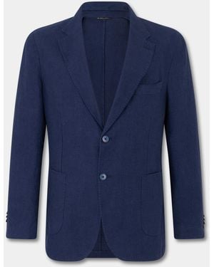 Brooks Brothers Plain Linen Blazer - Blue