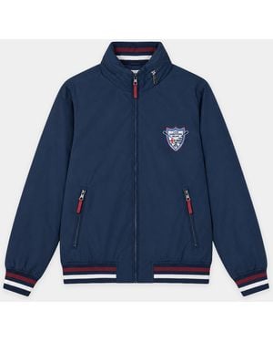 Brooks Brothers Pongee Badge Bomber Jacket - Blue