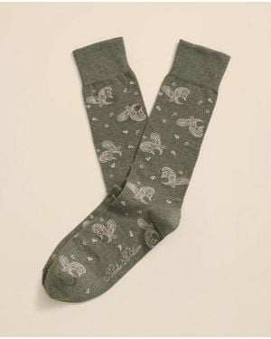 Brooks Brothers Cotton Blend Paisley Socks - Green
