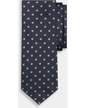 Brooks Brothers Micro Floral Silk Tie - Blue