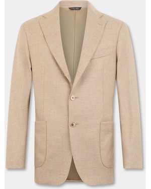 Brooks Brothers Plain Twill Wool-Cashmere Blazer - Natural