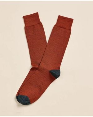 Brooks Brothers Wool-Blend Dot Socks - Orange