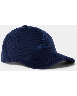 Brooks Brothers Cotton Corduroy Logo Baseball Cap - Blue