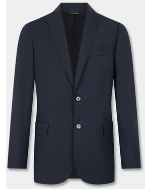 Brooks Brothers Virgin Wool Blend Comfort Blazer - Blue