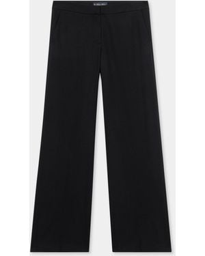 Brooks Brothers Wide-Leg Virgin Wool Trousers - Black