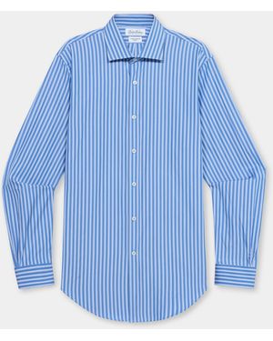Brooks Brothers Camisa Slim Fit En Popelín Con Cuello London - Azul