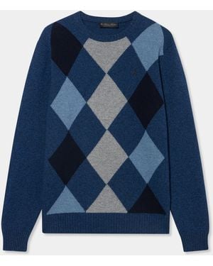 Brooks Brothers Argyle Intarsia Jumper - Blue