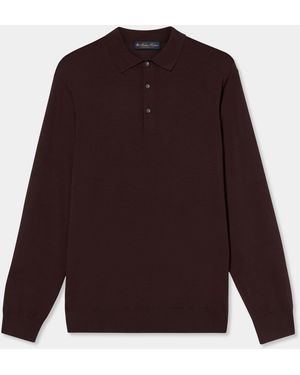 Brooks Brothers Merino Wool Knit Polo - Purple