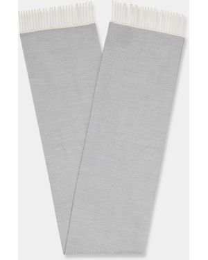Brooks Brothers Chevron Wool Scarf - White